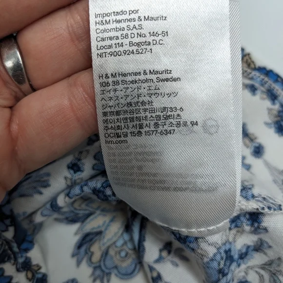 H&M paisley tie front crop top size S - Picture 8 of 13